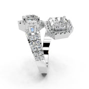 Asscher Cut Fancy  Lab Grown Diamond Engagement Ring