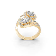 Asscher Cut Fancy  Lab Grown Diamond Engagement Ring