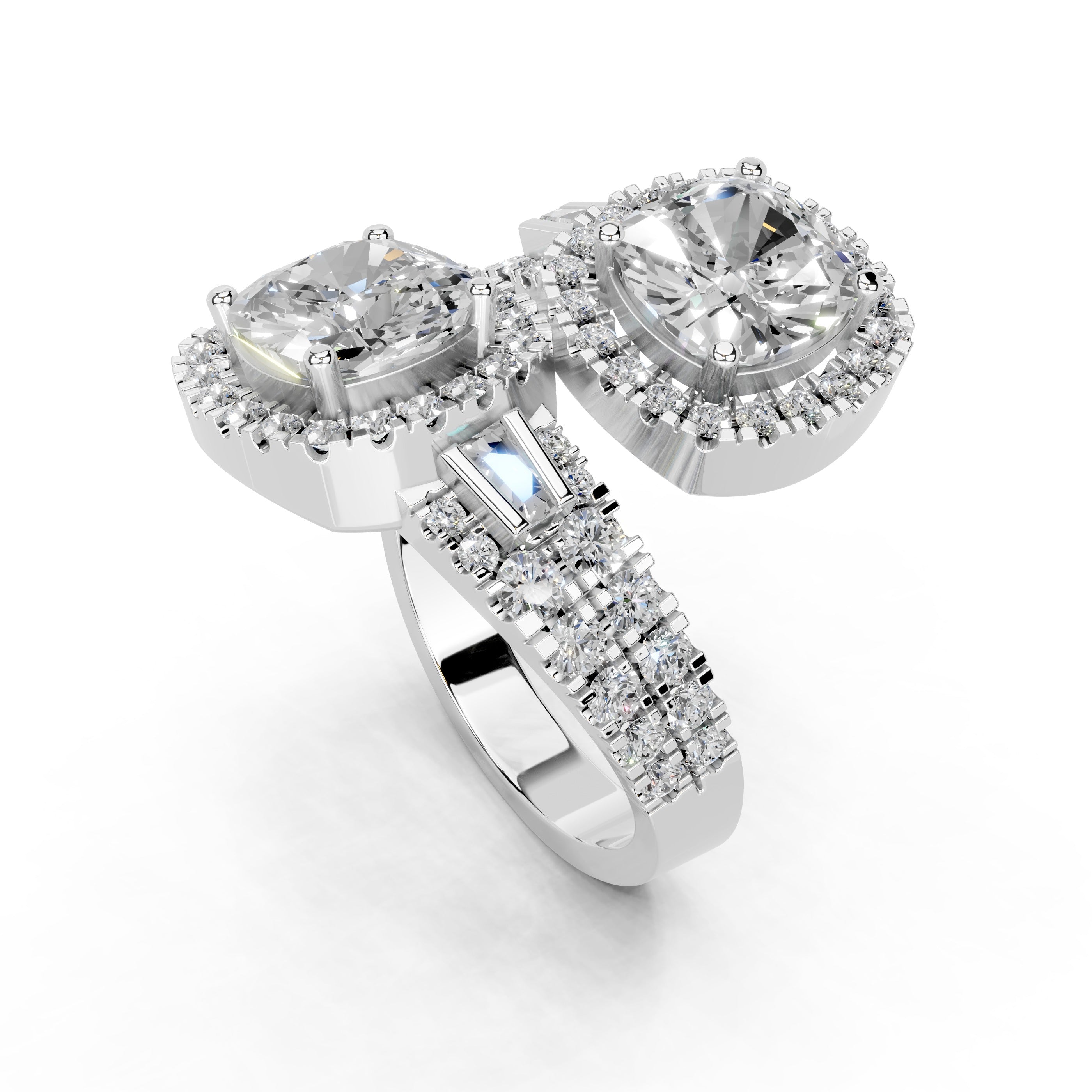 Cushion Cut Fancy  Lab Grown Diamond Engagement Ring