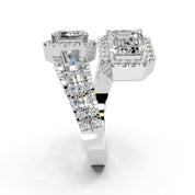 Emerald Cut Fancy  Lab Grown Diamond Engagement Ring