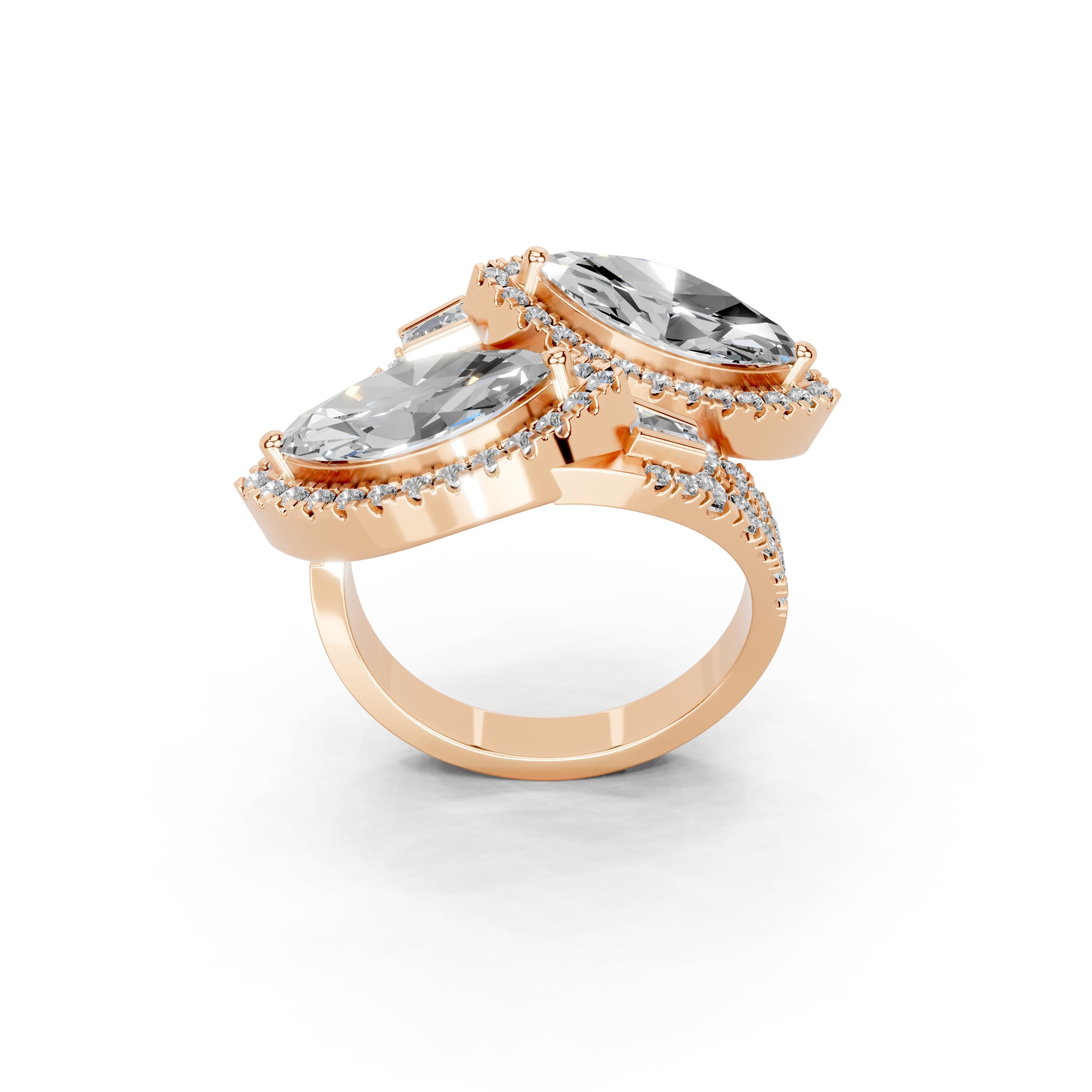 Marquise Cut Fancy  Lab Grown Diamond Engagement Ring