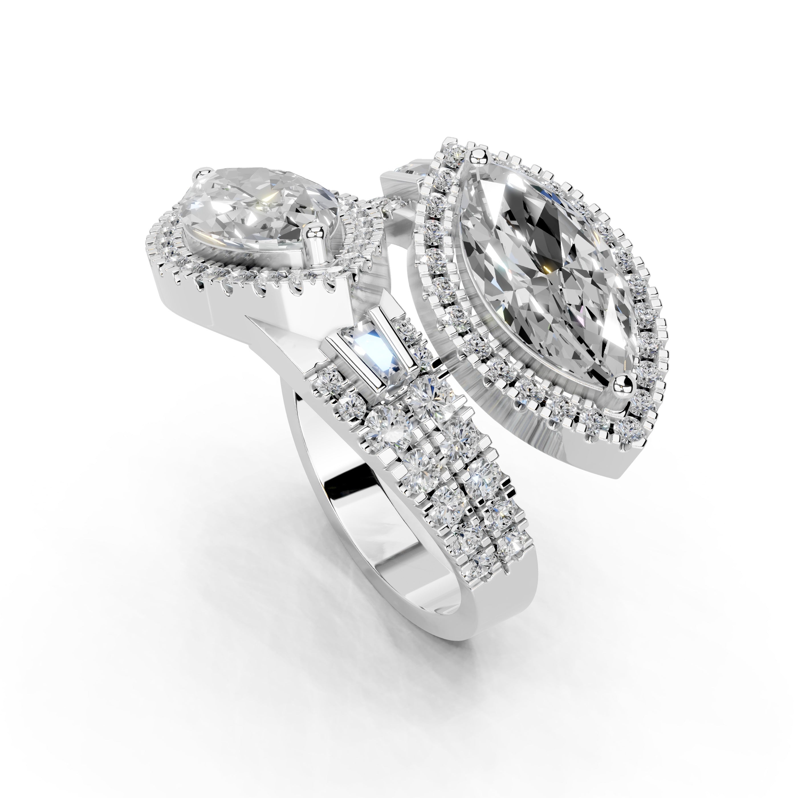 Marquise Cut Fancy  Lab Grown Diamond Engagement Ring