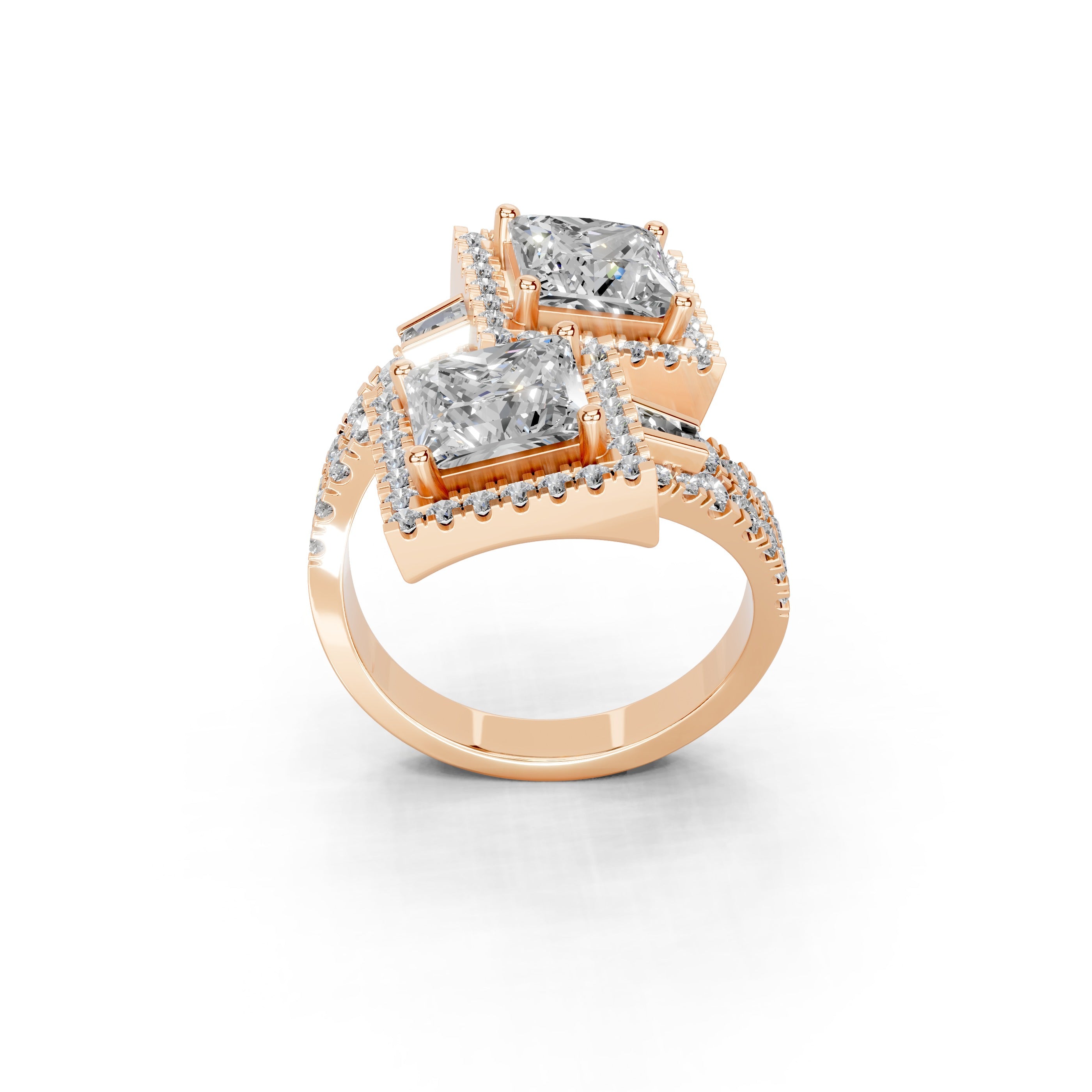 Princess Cut Fancy  Lab Grown Diamond Engagement Ring