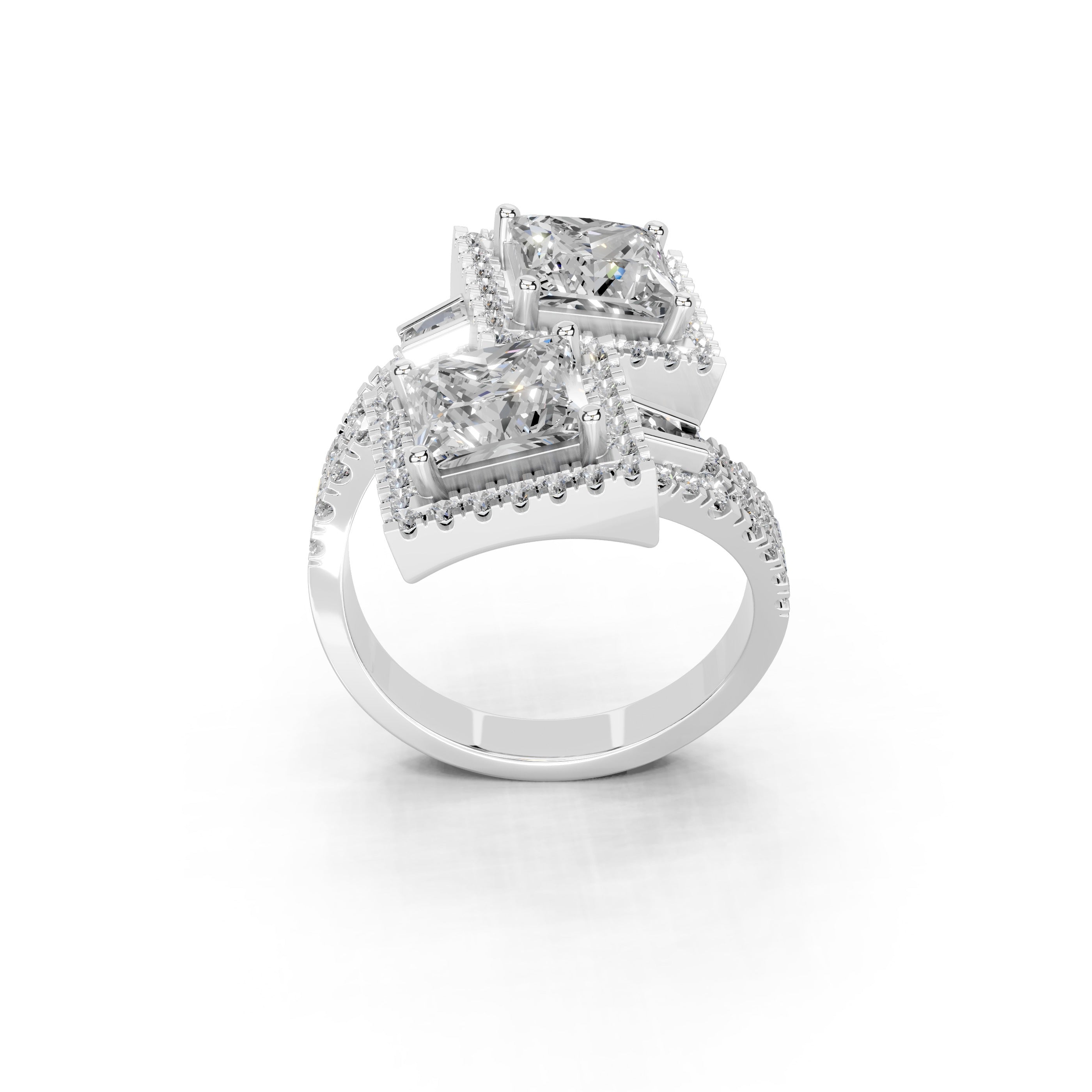 Princess Cut Fancy  Lab Grown Diamond Engagement Ring