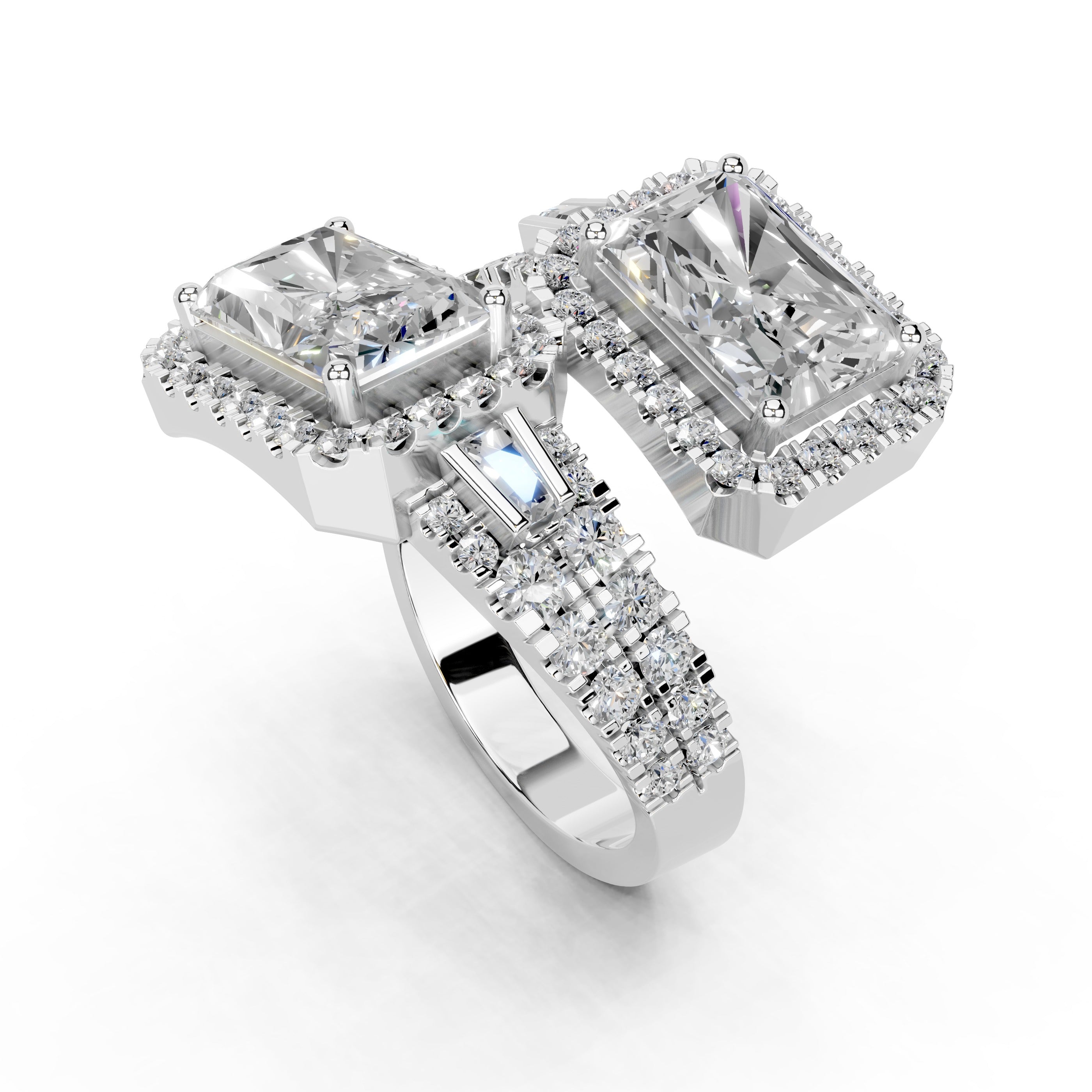 Radiant Cut Fancy  Lab Grown Diamond Engagement Ring