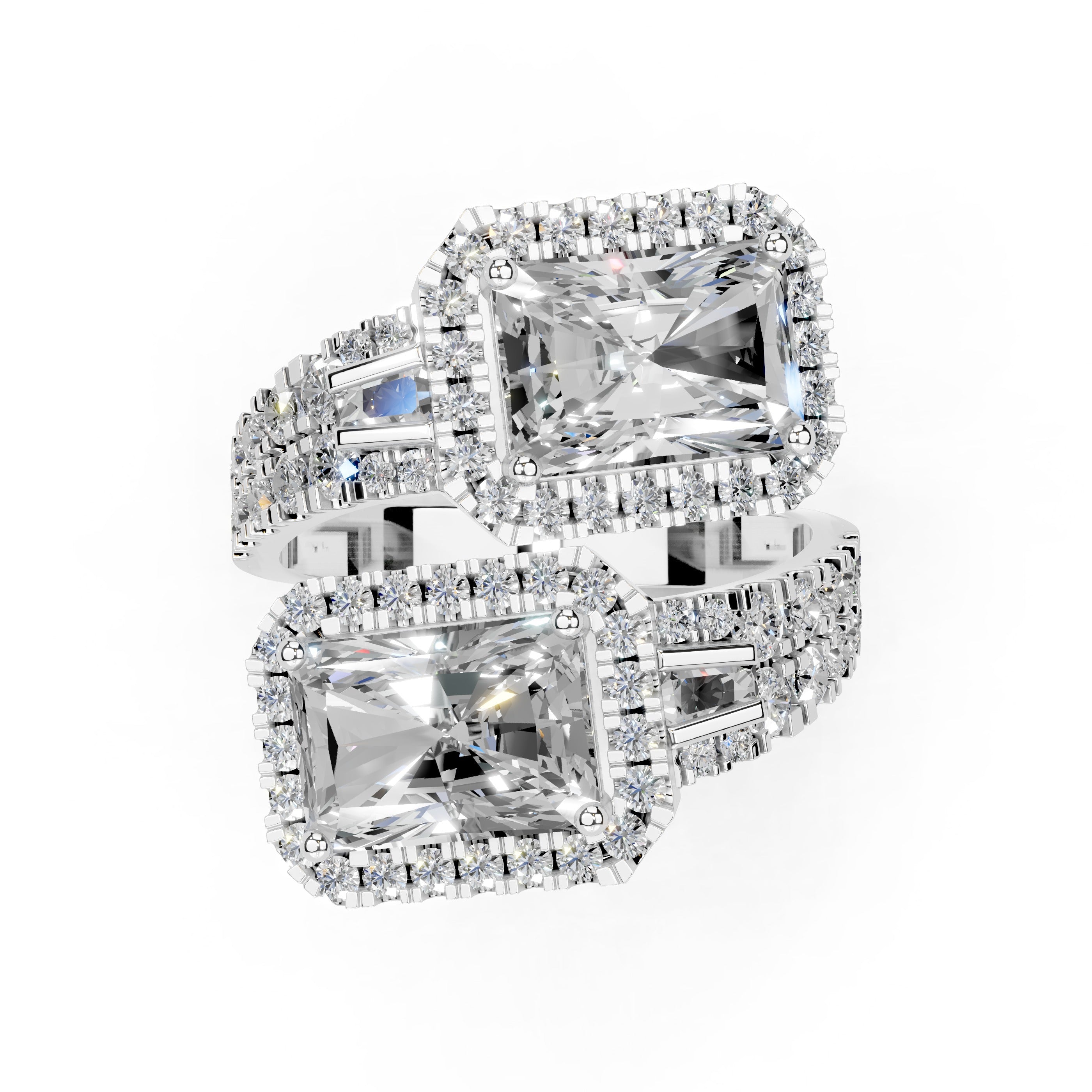 Radiant Cut Fancy  Lab Grown Diamond Engagement Ring