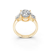 Oval Cut Baguette Accent Lab Grown Diamond Engagement Ring