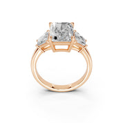 Radiant Cut Baguette Accent Lab Grown Diamond Engagement Ring