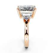 Radiant Cut Baguette Accent Lab Grown Diamond Engagement Ring