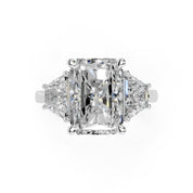 Radiant Cut Baguette Accent Lab Grown Diamond Engagement Ring