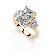 Radiant Cut Baguette Accent Lab Grown Diamond Engagement Ring