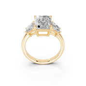 Radiant Cut Baguette Accent Lab Grown Diamond Engagement Ring