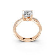 Asscher Cut Split Shank  Lab Grown Diamond Engagement Ring