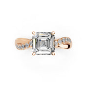 Asscher Cut Split Shank  Lab Grown Diamond Engagement Ring