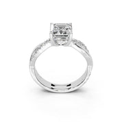 Asscher Cut Split Shank  Lab Grown Diamond Engagement Ring