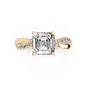 Asscher Cut Split Shank  Lab Grown Diamond Engagement Ring