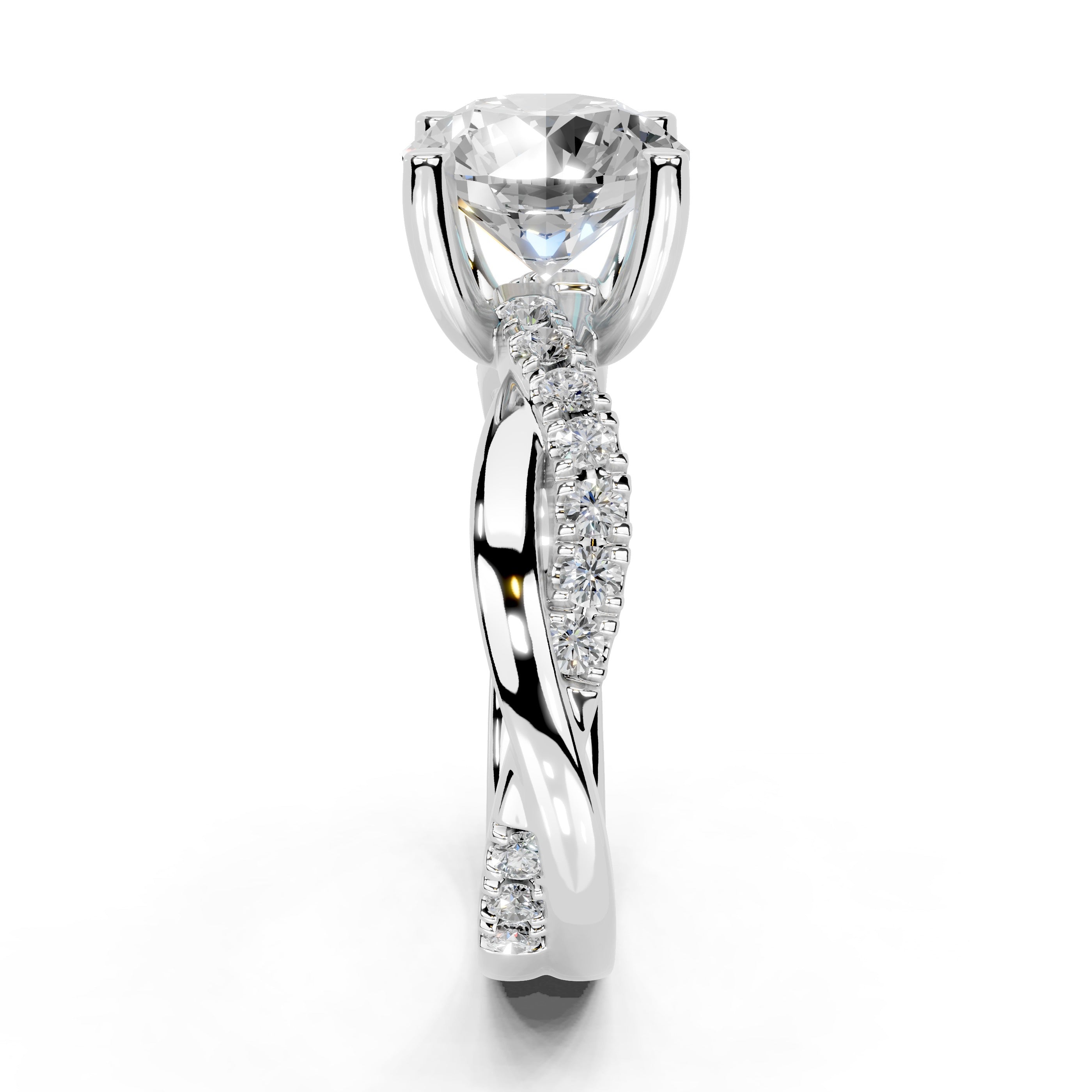 Round Cut Split Shank  Lab Grown Diamond Engagement Ring