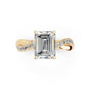 Emerald Cut Split Shank  Lab Grown Diamond Engagement Ring