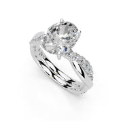 Oval Cut Split Shank  Lab Grown Diamond Engagement Ring