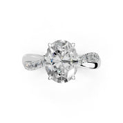 Oval Cut Split Shank  Lab Grown Diamond Engagement Ring