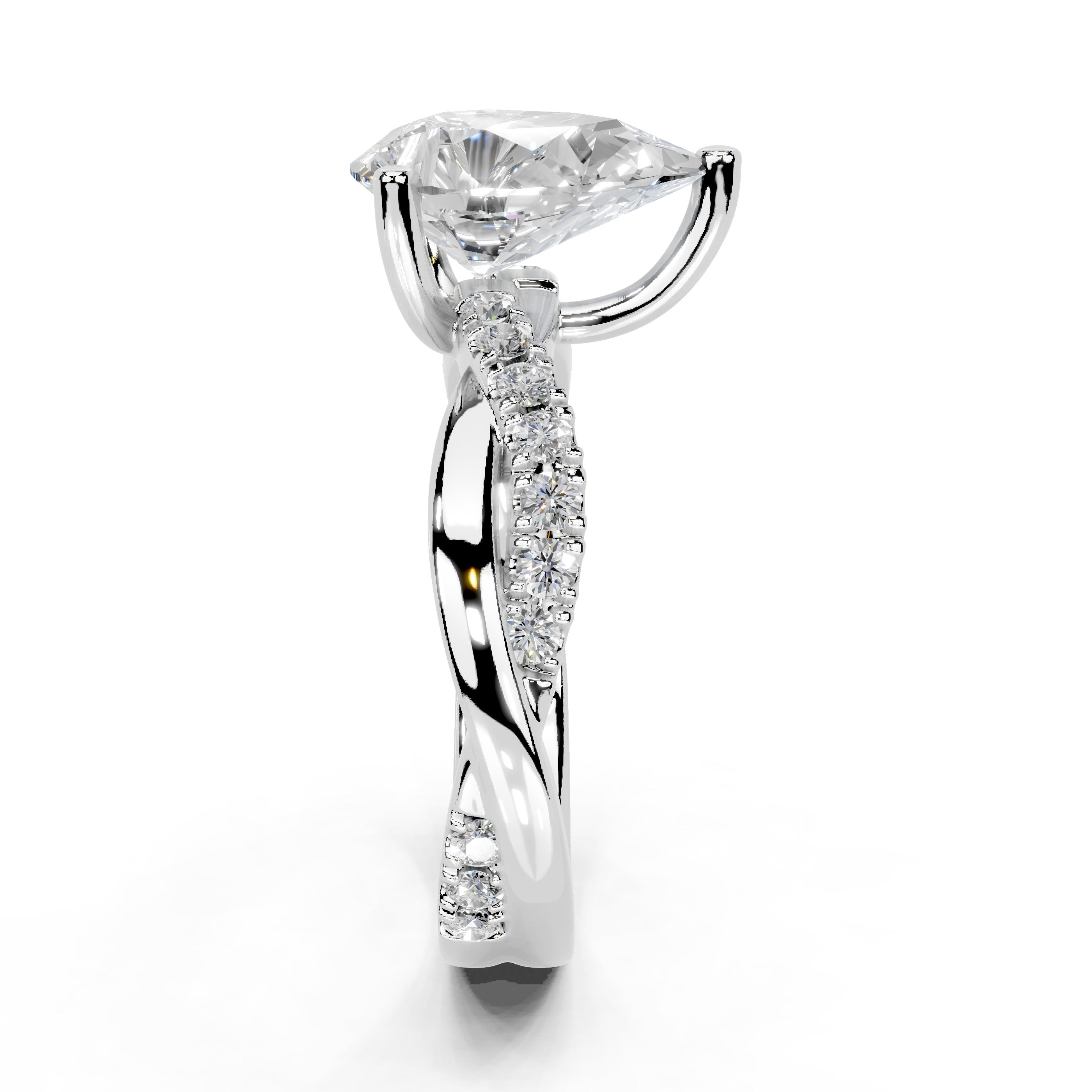 Pear Cut Split Shank  Lab Grown Diamond Engagement Ring