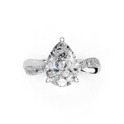 Pear Cut Split Shank  Lab Grown Diamond Engagement Ring