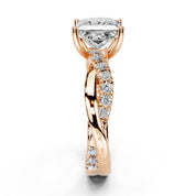 Princess Cut Split Shank  Lab Grown Diamond Engagement Ring