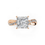 Princess Cut Split Shank  Lab Grown Diamond Engagement Ring