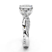 Princess Cut Split Shank  Lab Grown Diamond Engagement Ring