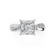 Princess Cut Split Shank  Lab Grown Diamond Engagement Ring