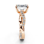 Radiant Cut Split Shank  Lab Grown Diamond Engagement Ring