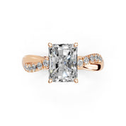 Radiant Cut Split Shank  Lab Grown Diamond Engagement Ring