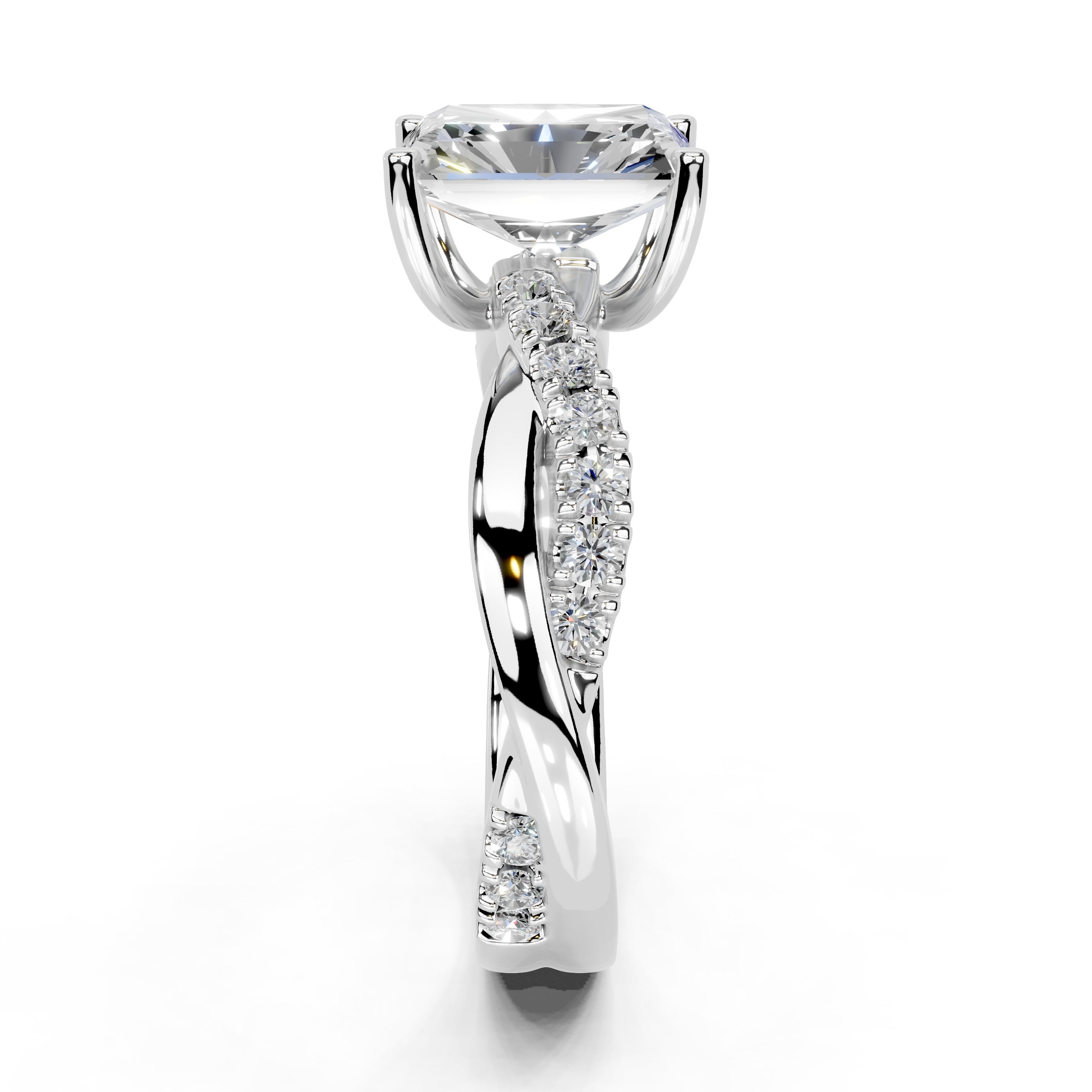 Radiant Cut Split Shank  Lab Grown Diamond Engagement Ring