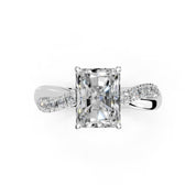 Radiant Cut Split Shank  Lab Grown Diamond Engagement Ring