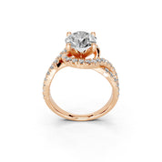 Round Cut Bypass Lab Grown Diamond Engagement Ring