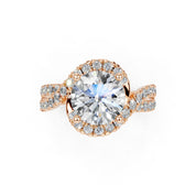 Round Cut Bypass Lab Grown Diamond Engagement Ring