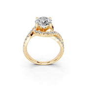 Round Cut Bypass Lab Grown Diamond Engagement Ring