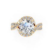 Round Cut Bypass Lab Grown Diamond Engagement Ring