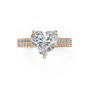 Heart Cut Double Pave Lab Grown Diamond Engagement Ring