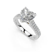 Heart Cut Double Pave Lab Grown Diamond Engagement Ring