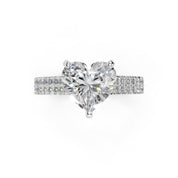 Heart Cut Double Pave Lab Grown Diamond Engagement Ring