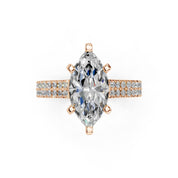 Marquise Cut Double Pave Lab Grown Diamond Engagement Ring