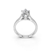 Marquise Cut Double Pave Lab Grown Diamond Engagement Ring