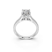 Oval Cut Double Pave Lab Grown Diamond Engagement Ring