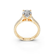 Oval Cut Double Pave Lab Grown Diamond Engagement Ring