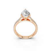 Pear Cut Double Pave Lab Grown Diamond Engagement Ring