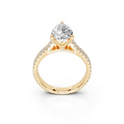 Pear Cut Double Pave Lab Grown Diamond Engagement Ring