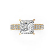 Princess Cut Double Pave Lab Grown Diamond Engagement Ring