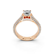 Asscher Cut with Hidden Stones Double Pave Lab Grown Diamond Engagement Ring