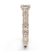 Asscher Cut with Hidden Stones Double Pave Lab Grown Diamond Engagement Ring